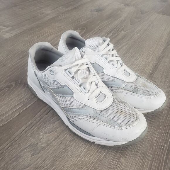 SAS Tour White Leather Mesh Silver Sneaker Shoes Womens Sz 9 Slim Made in USA - Picture 3 of 10